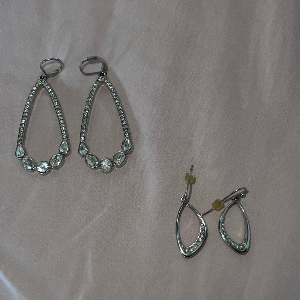Lia Sophia silver and crystal earrings